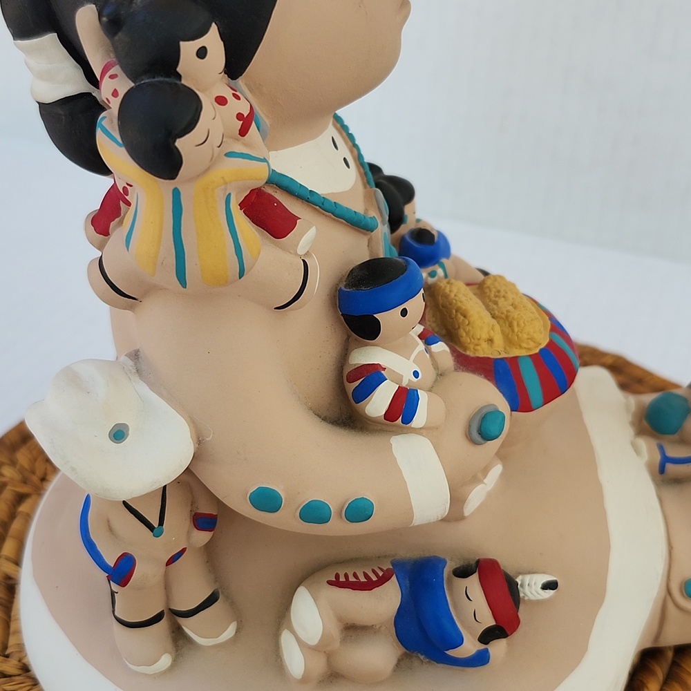 VTG CLEO TEISSEDRE LARGE CLAY NAVAJO STORYTELLER MOTHER WITH 12 CHILDREN - Picture 6 of 11